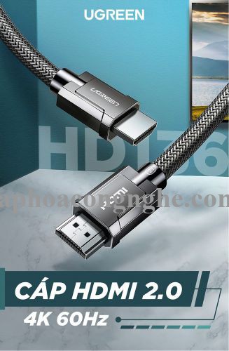 Ugreen 70325 3M 2.0 4K 60Hz 18Gbps màu đen Cáp HDMI chống nhiễu độ phân giải Cao HD136 30070325
